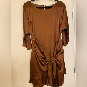 NWT Baltic Born Bronze Satin Theo Mini Dress